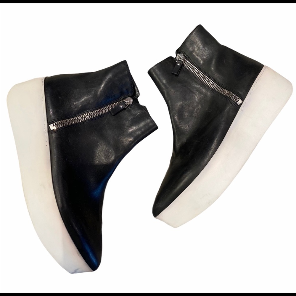 Vic Matie Platform Leather Hi-Top Sneaker Booties